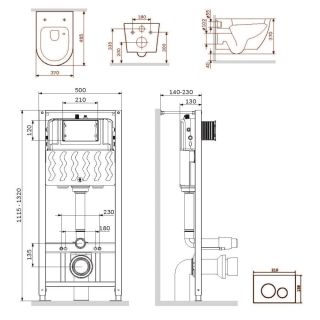 Унитаз с инсталляцией AM.PM Like IS49038.801900 черный